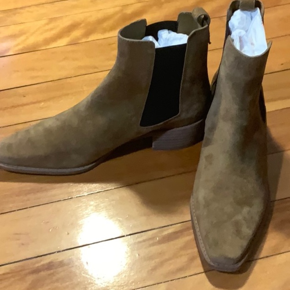 Tory Burch Alce Tan suede 45 mm boot in size 10 - Picture 2 of 8